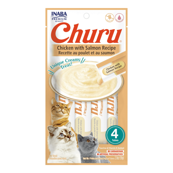 CHURU GATO POLLO CON SALMON 56 GR 4P