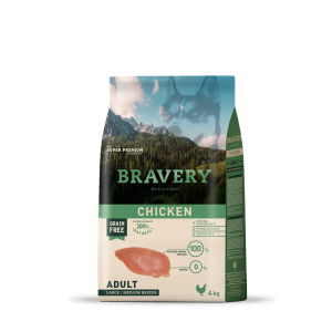 Bravery alimento perro chicken adult large/medium breeds 4kg