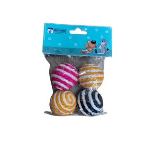 Juguetes gato pelotas mimbre multicolor 4unid