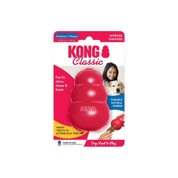 KONG CLASSIC M - JUGUETE PARA PERRO MASTICABLE Y RELLENABLE TAMAÑO M