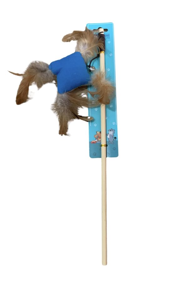 VARRILA PARA GATO COJIN CON PLUMAS