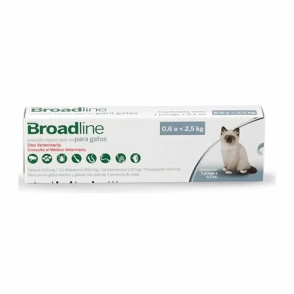 BROADLINE PIPETA ANTIARASITARIO INTERNO Y EXTERNO PARA GATOS (0.6 A 2.5 KG)