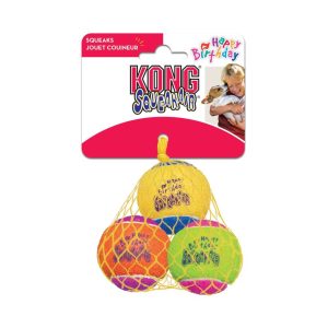 KONG BIRTHDAY BALL 3X SONIDO - PELOTAS COLORES CON SONIDO 3 UNIDADES