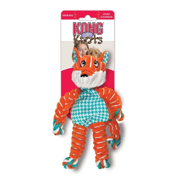 KONG FLOPPY KNOTS FOX M/L - JUGUETE PERRO ZORRO TAMAÑO M/L - Imagen 2