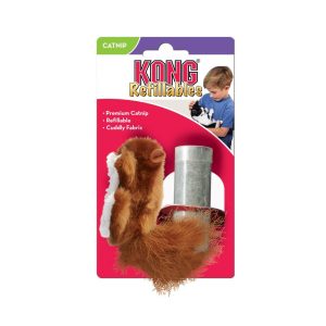 KONG SQUIRREL WITH CATNIP - JUGUETE GATO ARDILLA RECARGABLE CON HIERBA GATERA