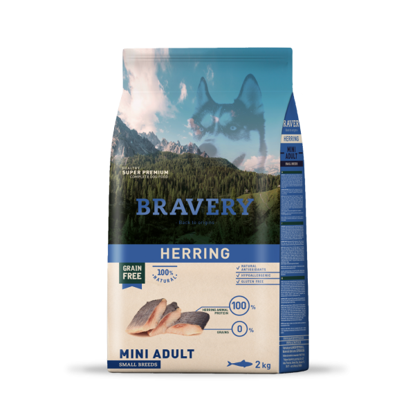 Bravery alimento Perro herring mini adult small breed 2kg