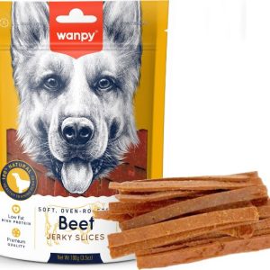 Wanpy snack perro soft beef jerky slice 100g
