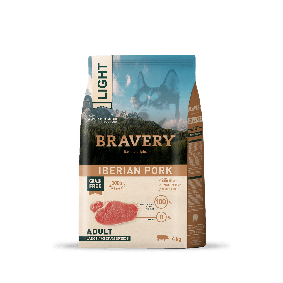 Bravery Light Iberian Pork Large/Medium Breed 4 Kg