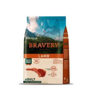 Bravery Lamb Adult Large/Medium Breeds 4 Kg - Perro Adulto Raza Mediana Y Grande Cordero