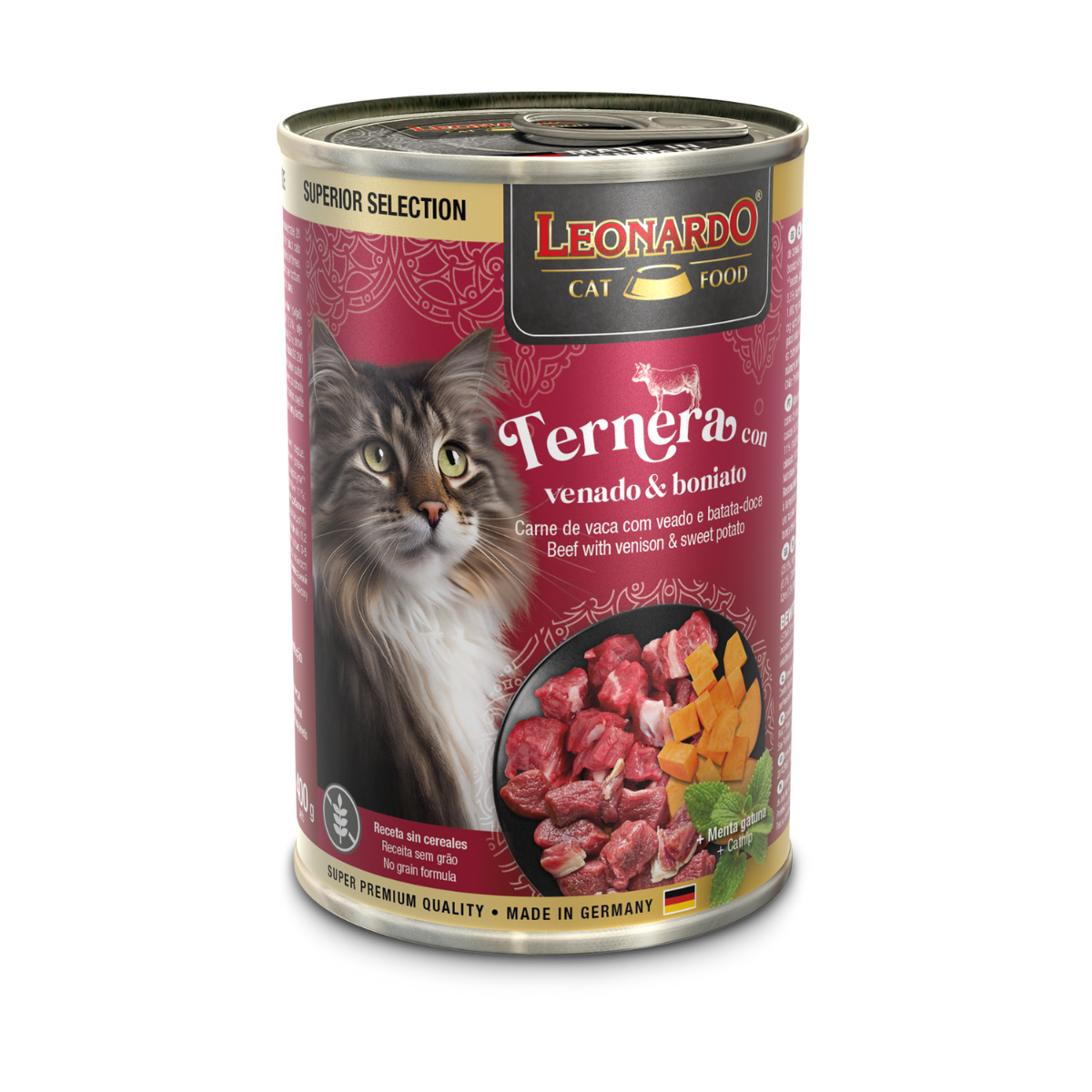 Leonardo Superior Selection Ternera Con Venado Y Patata Dulce 400 Gr