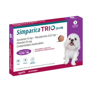 Simparica Trio Perro 2,5 A 5 Kg (3 Comp.)