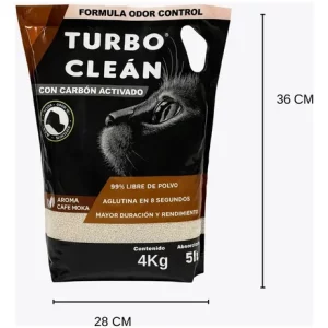 Turbo Clean Arena Aglutinante Odor Control 4Kg Aroma Cafe Moka